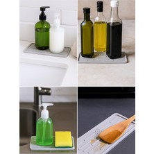 Sabunluk Altlığı Kaymaz Silikon Tezgah Koruyucu Mutfak Süngerlik Banyo Sıvı Sabun Organizer 27 cm x 11CM