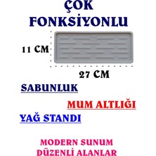 Sabunluk Altlığı Kaymaz Silikon Tezgah Koruyucu Mutfak Süngerlik Banyo Sıvı Sabun Organizer 27 cm x 11CM