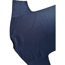 Lacivert Bisiklet Yaka Düz Basic Baskısız Oversize Erkek Tişört