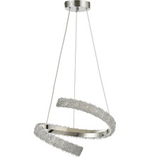 Avizemoda Milly 40 cm Dimmer Kumandalı 3 Renk Ledli (Sarı-Beyaz-Gün Işığı) Modern Akrilik Avize -Krom