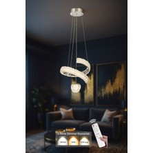 Avizemoda Milly Tekli Dimmer Kumandalı 3 Renk Ledli (Sarı-Beyaz-Gün Işığı) Modern Akrilik Avize -Krom