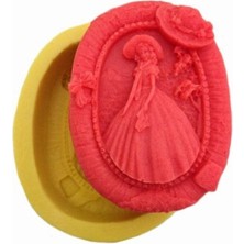 Teknotrust Prenses Temalı Silikon Kalıp, Şapkalı Kız, 8x6 Cm, Sarı Renkli Ürün.
