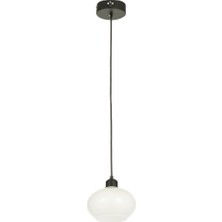 Avizemoda Vanna Tekli Beyaz Camlı Salon Oturma Odası Modern Avize - (Siyah)