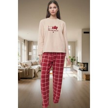 Rahat ve Şık Kışlık Pijama Takımı %100 Polyester Polar Modern Stil Dayanıklı Malzeme