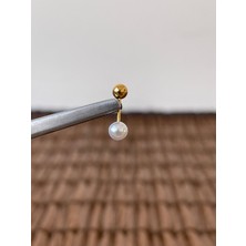 316 L Cerrahi Çelik Şık 8 mm Incili Kıkırdak Helix Tragus Piercingi