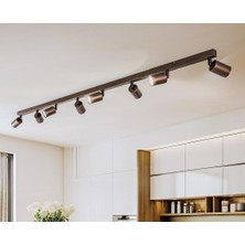 GU10 Duy 150CM SEKİZLİ LED Spot Kahverengi Gün Işığı OsRam Ampül  2700 K 3000K 4000 K 6500 K Tavan Hareketli Başlık Tasarruflu Avize