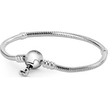 Yuvarlak Love Sallantılı Gümüş Bileklik Charm Taşıyıcı