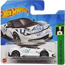 Wheels - Automobili Pininfarina Battista - Hw Green Speed 5/10 - HKK22 - Short Card - Beyaz - Mattel 2023