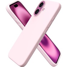 iPhone 16 Plus Kılıfı 6.7" ile Uyumlu, Ince Sıvı Silikon 3 Katmanlı Tam Kaplamalı Yumuşak Jel Kauçuk Darbeye Dayanıklı Telefon Kılıfı, Çizilmez Mikrofiber Astarlı Koruyucu Kılıf, Pudra Pembe