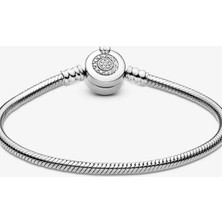 Taç Figürlü Gümüş Bileklik Charm Taşıyıcı