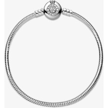 Taç Figürlü Gümüş Bileklik Charm Taşıyıcı