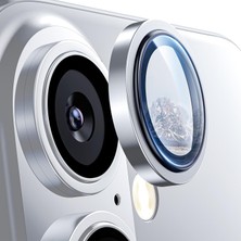 Trend iPhone 16 ve iPhone 16 Plus Uyumlu Kamera Camı Lens Koruyucu Halka Set - Siyah Titanyum
