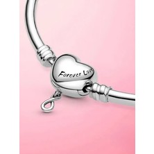 Sonsuz Sevgi Gümüş Bileklik Charm Taşıyıcı