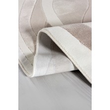 Amorf AR006 Krem Yumuşak Dokulu Salon Mutfak Koridor Oturma Odası Yolluk Halı Makine Halısı