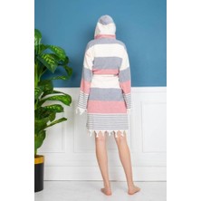 Bohem Tarz Unisex Renkli Ekoseli Peştemal Bornoz – %100 Pamuklu, Ince, Hafif ve Emici