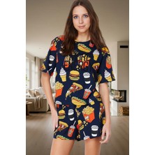 Kadın Örme Pijama Takımı Çok Desenli Rahat Yazlık Mükemmel Uyum Modern Stil