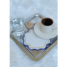 Simli Renkli Sunum Peçetesi, Kokteyl Peçetesi, Kahve Yanı Sunumluk, Nakışlı Sunum Peçetesi 6’lı