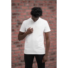 Slim Fit Pamuklu Önü Baskılı Sıfır Yaka T-Shirt