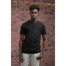 Slim Fit Pamuklu Önü Baskılı Sıfır Yaka T-Shirt
