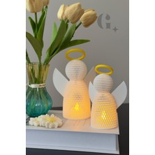 Ikili Koruyucu Melek Figürü LED Mumlar ile Birlikte