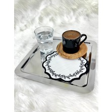Yaprak Nakışlı Kahve Altlığı,sunum Peçetesi,kahve Yanı Peçetesi,6’lı Kokteyl Peçetesi,bardak Altlığı