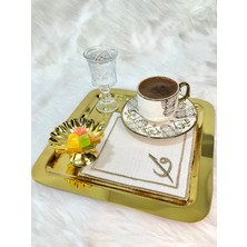 Sunum Peçetesi, Kokteyl Peçetesi Kahve Yanı Sunumluk Nakışlı Kahve Yanı 6 Adet Kumaş