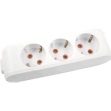 Viko Multi-Led Üçlü Priz Topraklı Çocuk Korumalı Klemensli-Beyaz