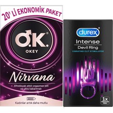 Okey Nirvana 20 Adet Prezervatif + Little Devil Halka
