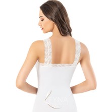 Modal Kumaş V Yaka Dantel Askılı Kutu Ambalajlı Kadın Atlet