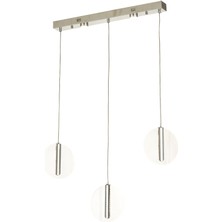 Avizemoda Lovena 3'Lü Ledli Dim Kumandalı Modern Yemek Masası Üstü Avize 3 Renk Led; Sarı-Beyaz-Gün ışığı-Krom