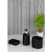 Kompozit Granit 3'lü Banyo Seti Hazneli, Sıvı ve Diş Fırçalık