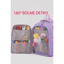 Kore Kawaii Tarzı Dondurma Desenli 180° Tam Açılır Ilkokul Sırt Çantası Kız Çocuk Okul Çantası