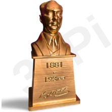 3dPi Creative | Atatürk Büstü 15 cm - Altın Rengi
