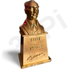 3dPi Creative | Atatürk Büstü 15 cm - Altın Rengi