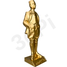 3dPi Creative | K. Atatürk Imzalı Atatürk Figürü 20 cm - Altın Rengi