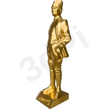 3dPi Creative | K. Atatürk Imzalı Atatürk Figürü 20 cm - Altın Rengi