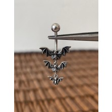 Aida Jewelss 316 L Cerrahi Çelik Yarasa Modeli Sallantılı Göbek Piercingi