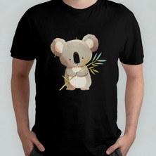 Pixxa Sevimli Koala Unisex %100 Pamuklu Bisiklet Yaka T-Shirt Model 1