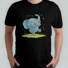 Pixxa Sevimli Fil - Elephant Unisex %100 Pamuklu Bisiklet Yaka T-Shirt Model 4