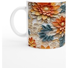 Kağıt Katmanlı Şakayık Desenli Kupa Bardak