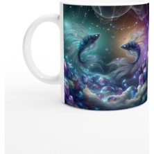 Balık Burcu Baskılı Kahve Kupası - Büyülü Kristal Mağarası Temalı Vs3