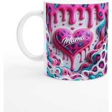 Mama Yazılı Desenli Renk Dalgalı Anneler Günü Kupa Bardak