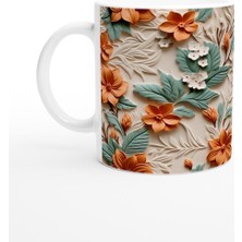 Turuncu Nilüfer Esintili Kupa Bardak