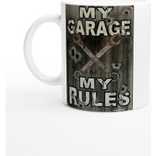 Garaj Kuralları Metal Levha Temalı Kupa Bardak