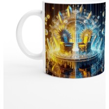 Ikizler Burcu Baskılı Kahve Kupası - Büyülü Kristal Mağarası Temalı Vs4