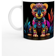 Renkli Yavru Kaplan Baskılı Kupa Bardak