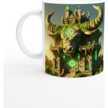 Boğa Burcu Baskılı Kahve Kupası - Burçlar Krallığı Şatosu Vs4