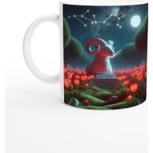 Koç Burcu Baskılı Kahve Kupası - Ay Işığında Zodyak Bahçesi Vs1