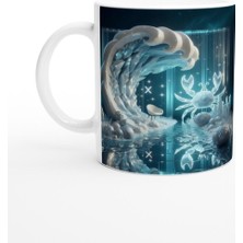 Yengeç Burcu Baskılı Kahve Kupası - Büyülü Kristal Mağarası Temalı Vs2