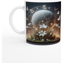 Başak Burcu Baskılı Kahve Kupası - Ay Işığında Zodyak Bahçesi Vs3